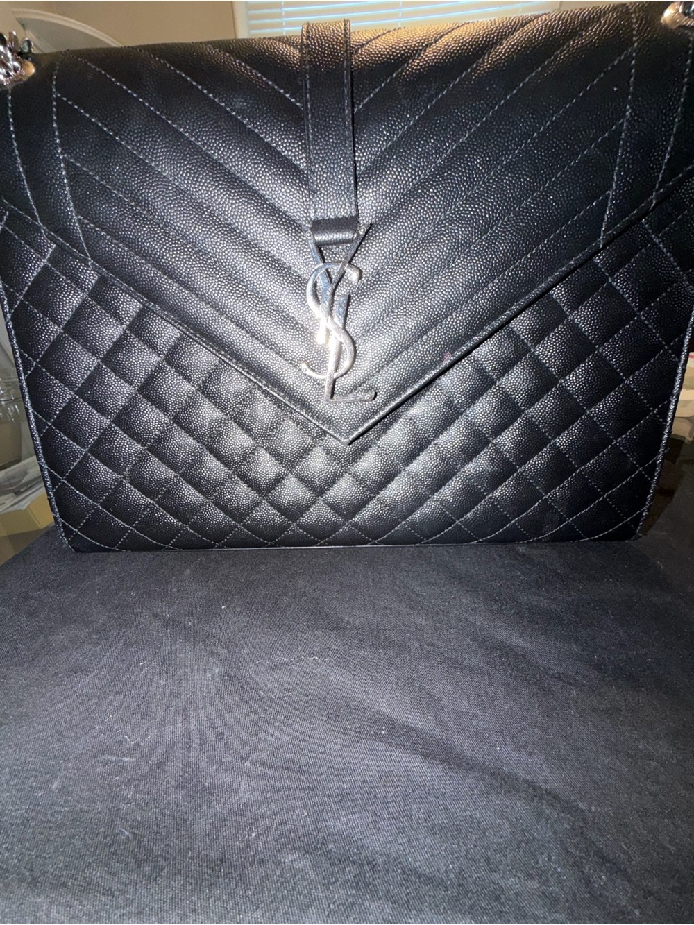Envelope Triquilt Medium YSL Shoulder Bag Grained Leather **Worn 2x FINAL SALE**